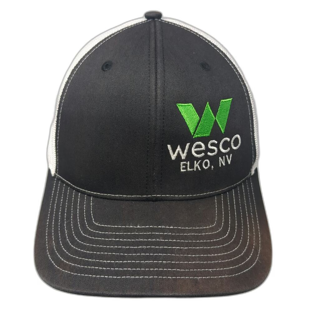 Richardson Trucker Hat Black One Size Wesco Elko NV Mining Solutions Snapback